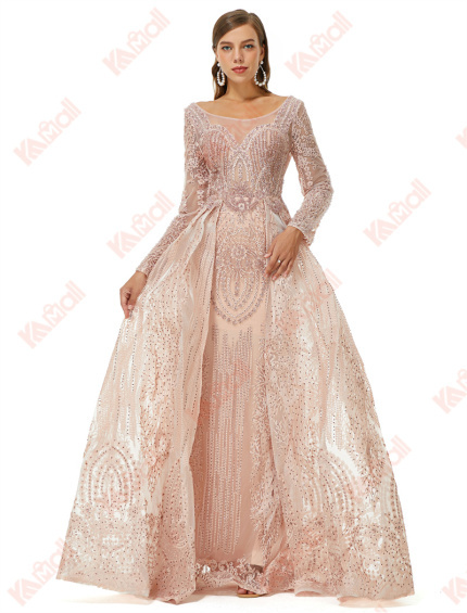 fashion sweet pink evening dress